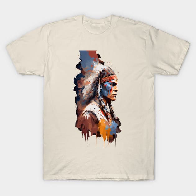 Native American Warrior V1 T-Shirt by Peter Awax